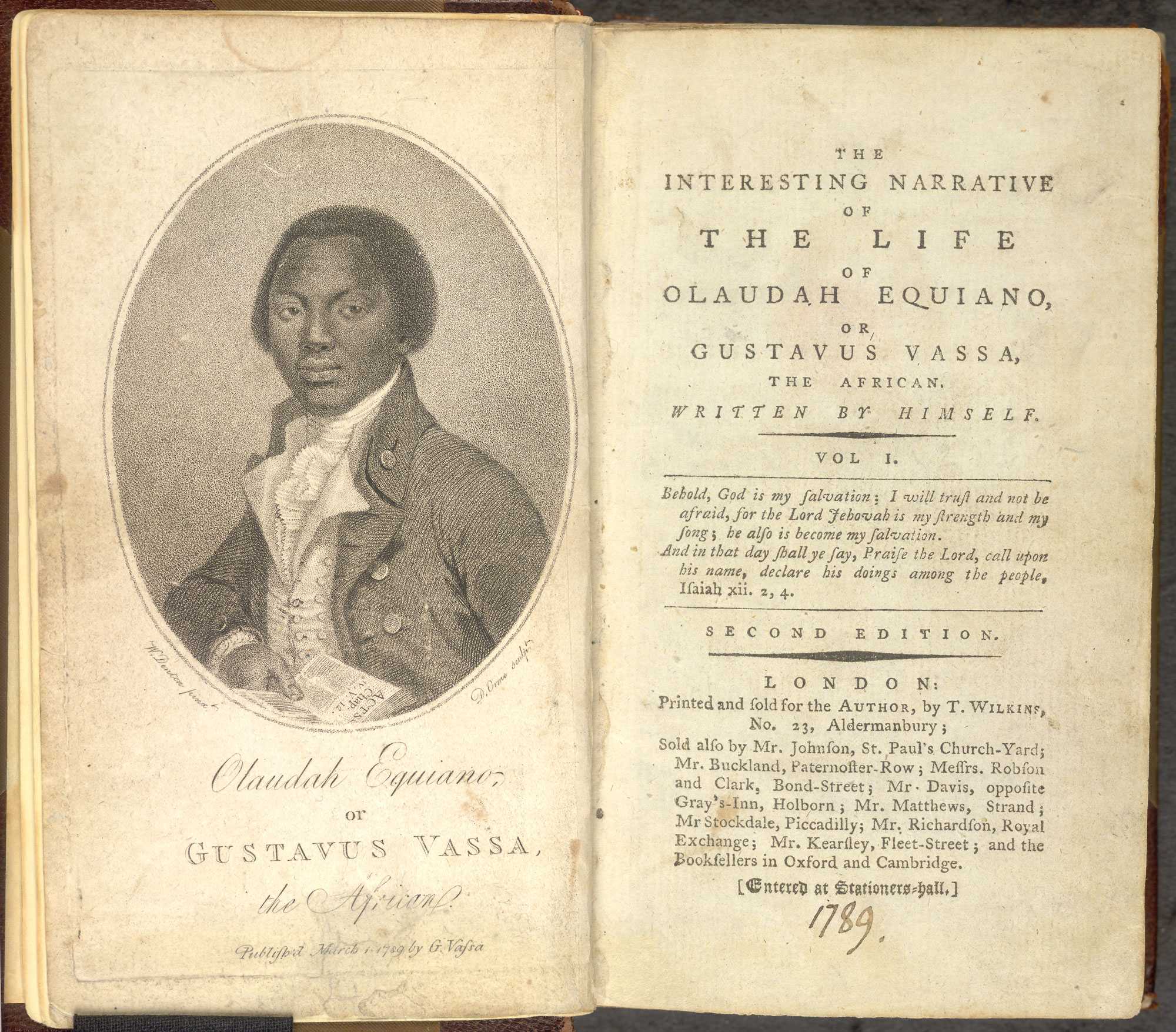 [Frontispiece and title page from: The interesting narrative of the life of Olaudah Equiano]
